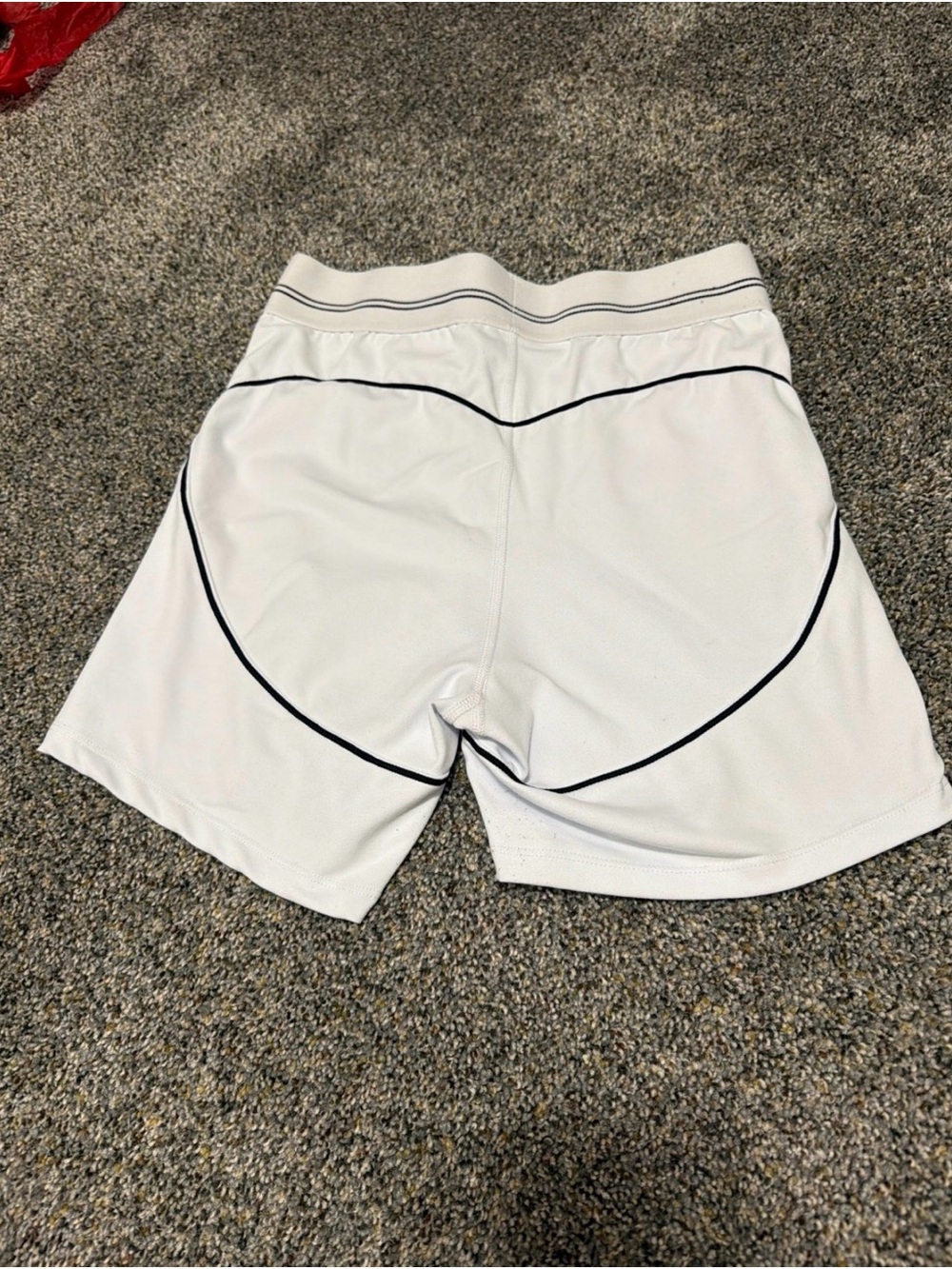 White Athletic Shorts with Black Piping